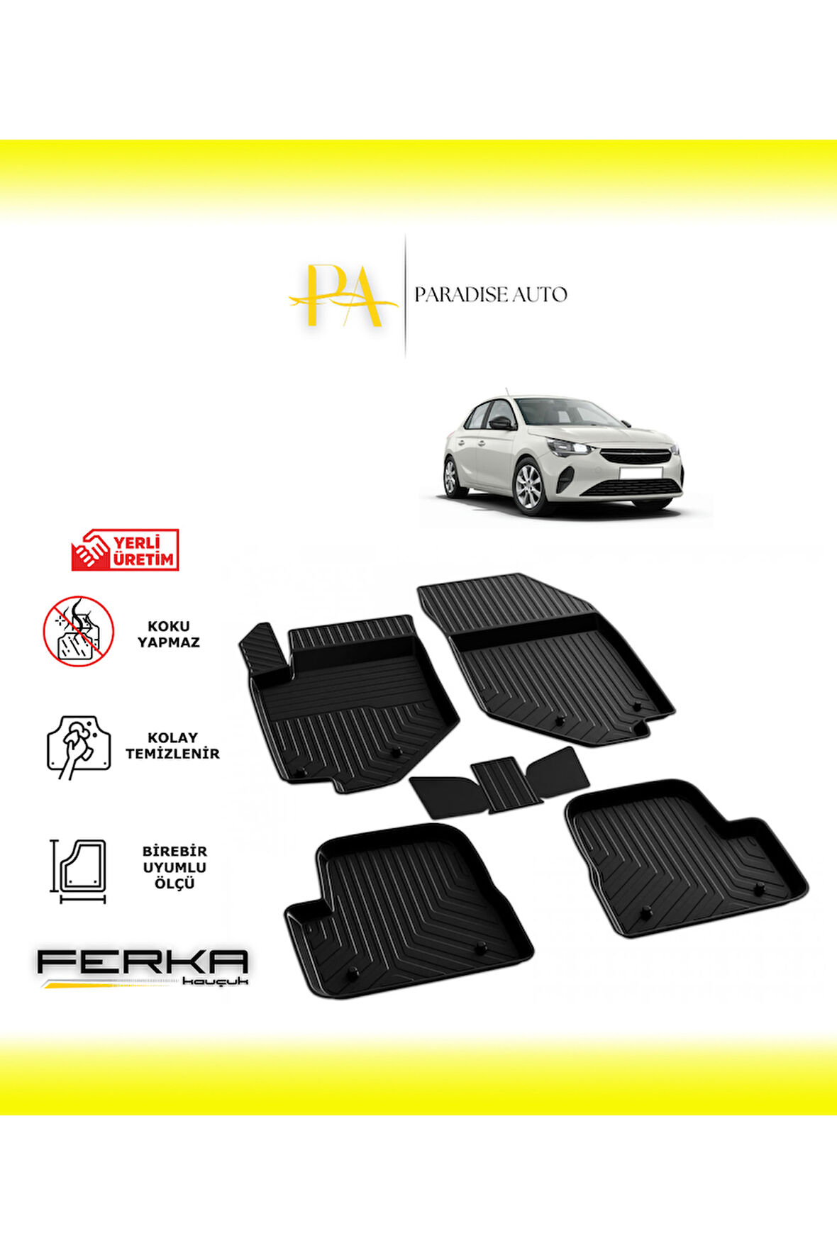 Opel Corsa F 2019 ve Üstü 4D Havuzlu Paspas