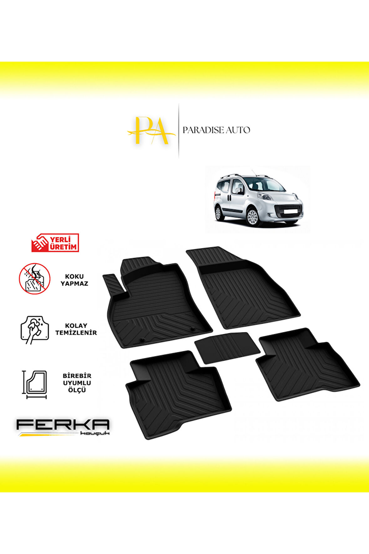 Peugeot Bipper 2008 ve Üstü 4D Havuzlu Paspas