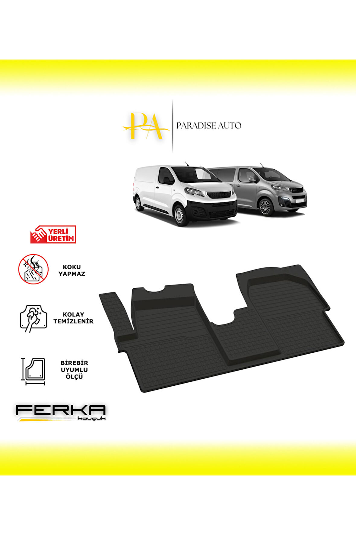Peugeot Expert Traveller 2018 ve Üstü 4D Havuzlu Paspas