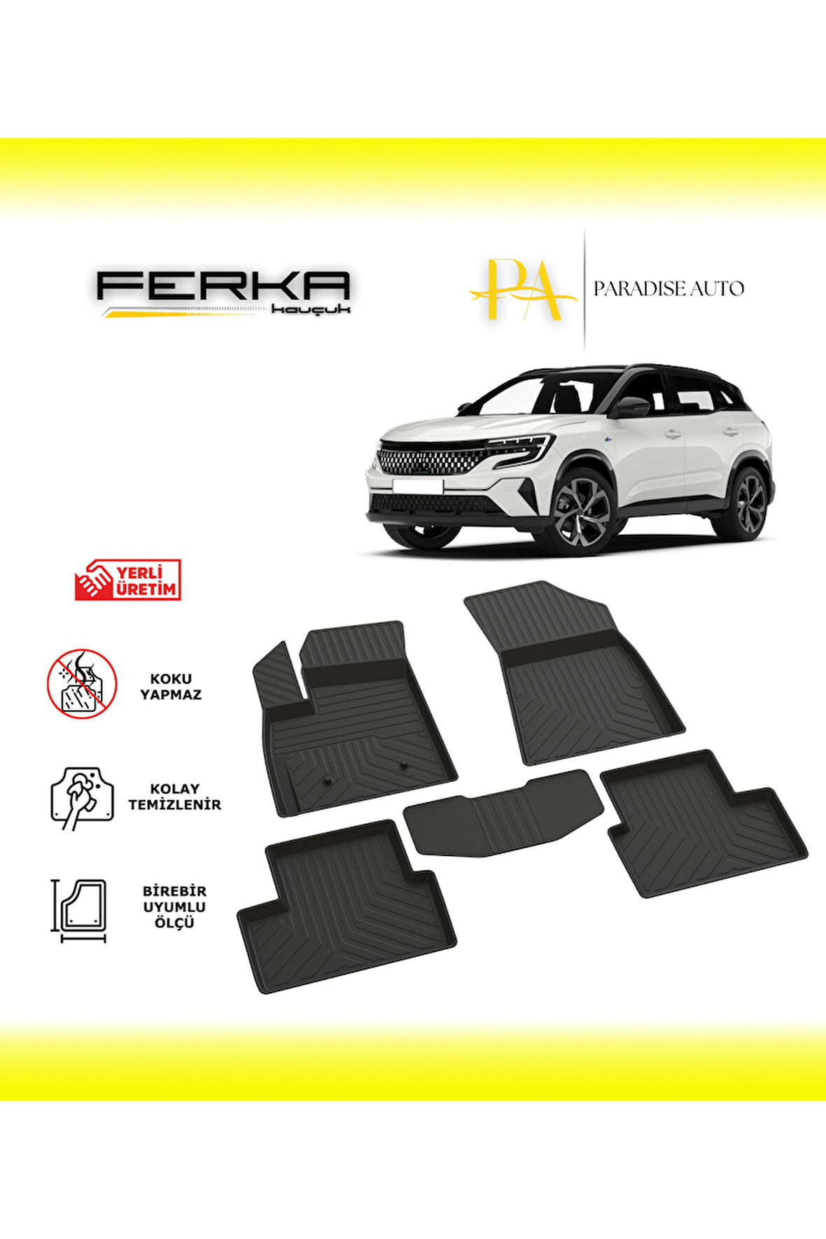 Renault Austral Hybrid 2022 ve Üstü 4D Havuzlu Paspas