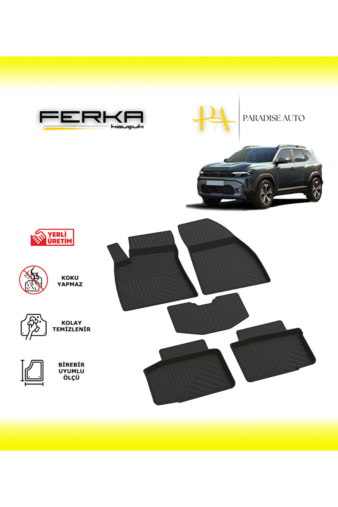 Renault Duster 3 4x2 2024 ve Üstü 4D Havuzlu Paspas