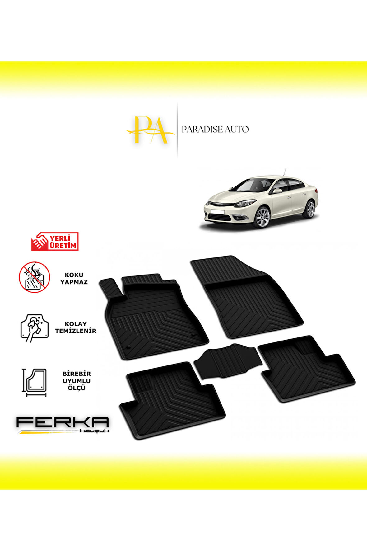 Renault Fluence 2010 ve Üstü 4D Havuzlu Paspas