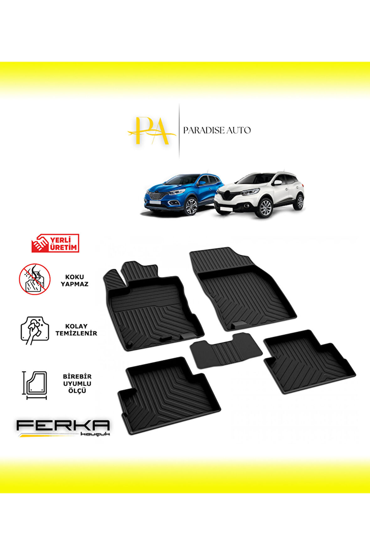 Renault Kadjar 2018 ve Üstü 4D Havuzlu Paspas