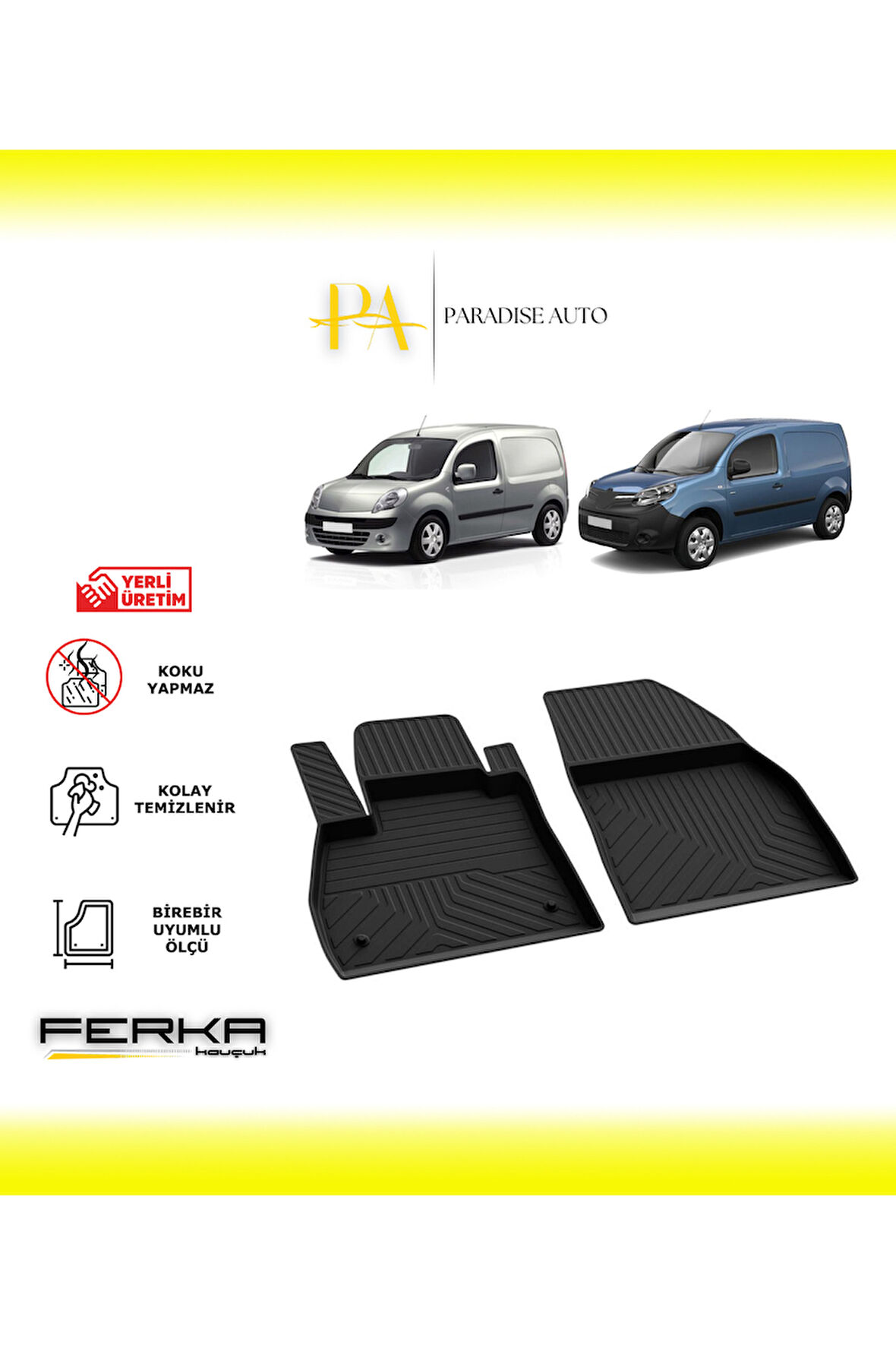 Renault Kangoo Ön 2 Parça 2008-2022 4D Havuzlu Paspas