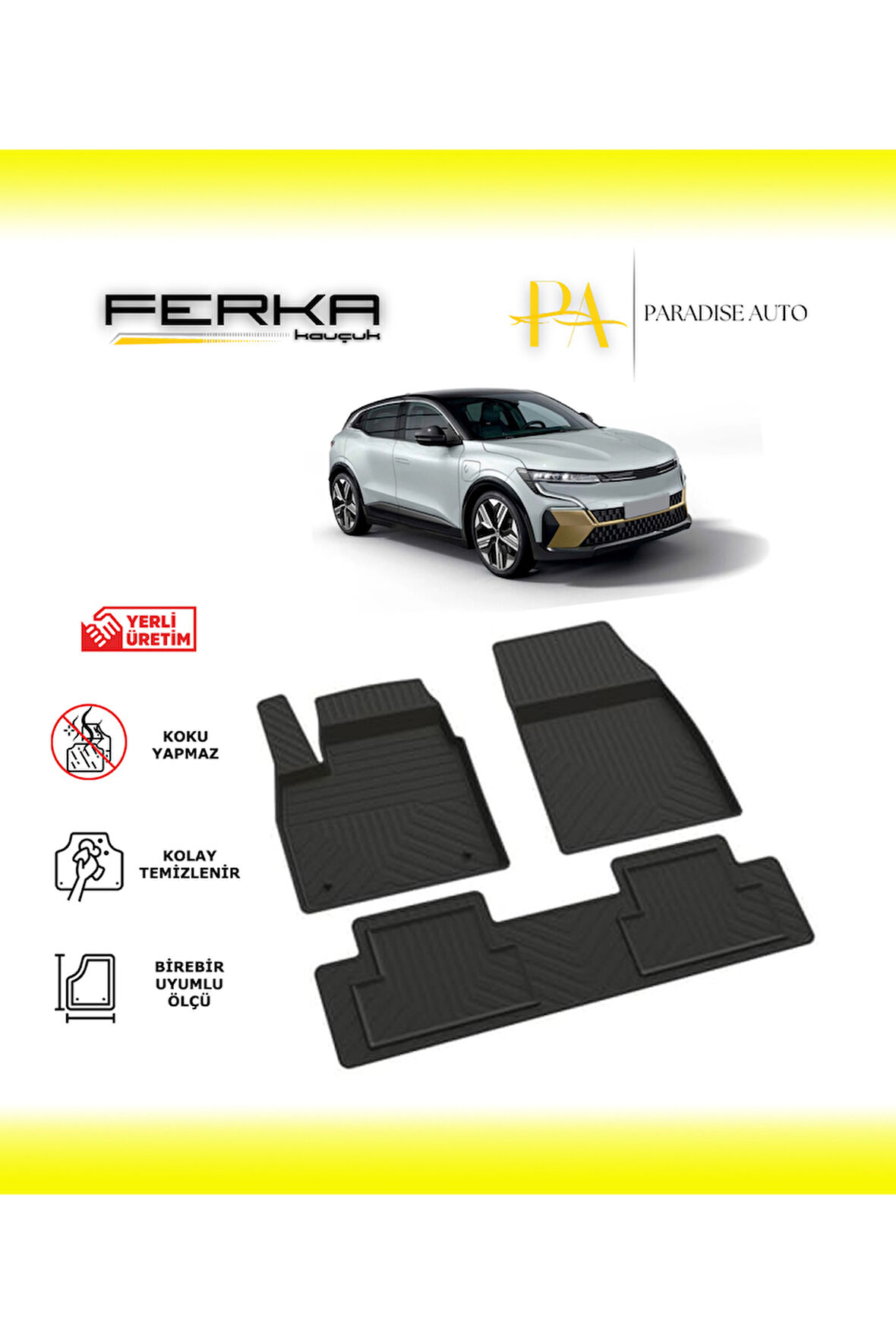 Renault Megane 5 E-Tech 2023 ve Üstü 4D Havuzlu Paspas