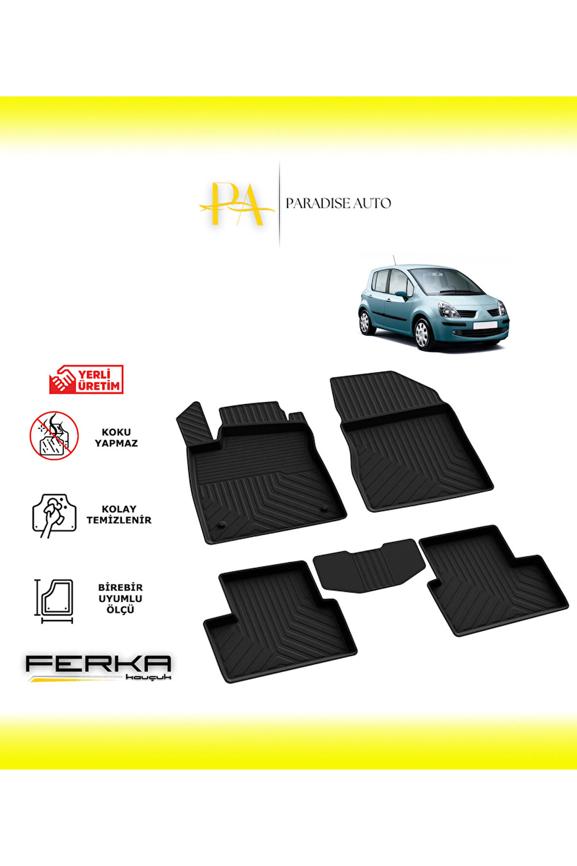 Renault Modus 2004-2008 4D Havuzlu Paspas