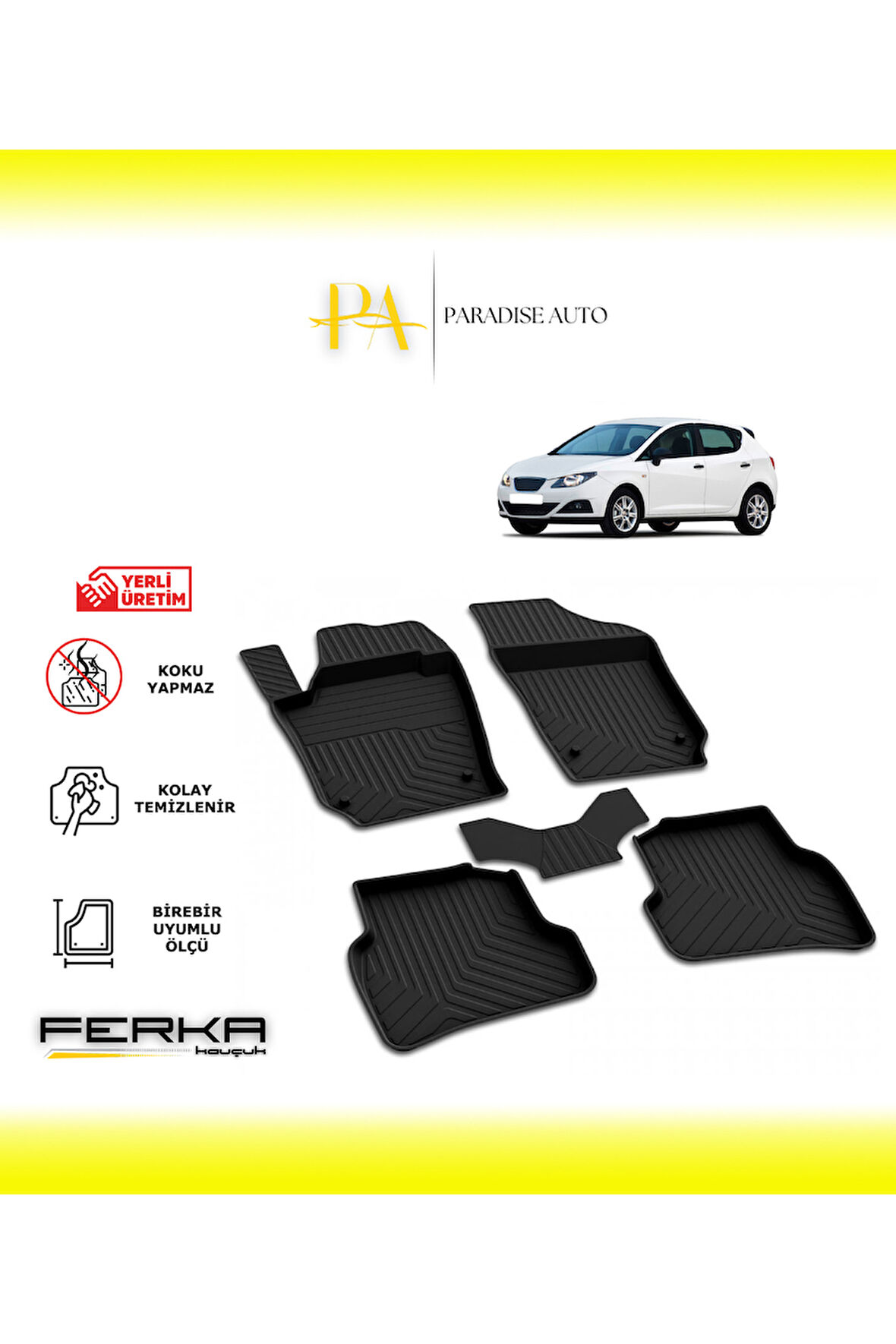 Seat Ibiza 4 2009-2017 4D Havuzlu Paspas