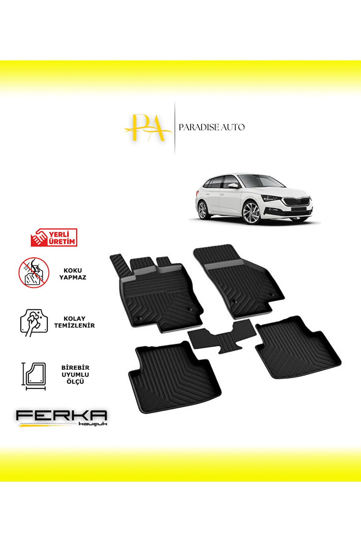 Skoda Scala 2019 ve Üstü 4D Havuzlu Paspas