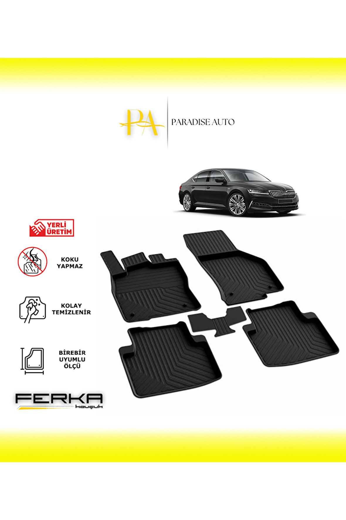 Skoda SuperB 3 2015-2022 4D Havuzlu Paspas