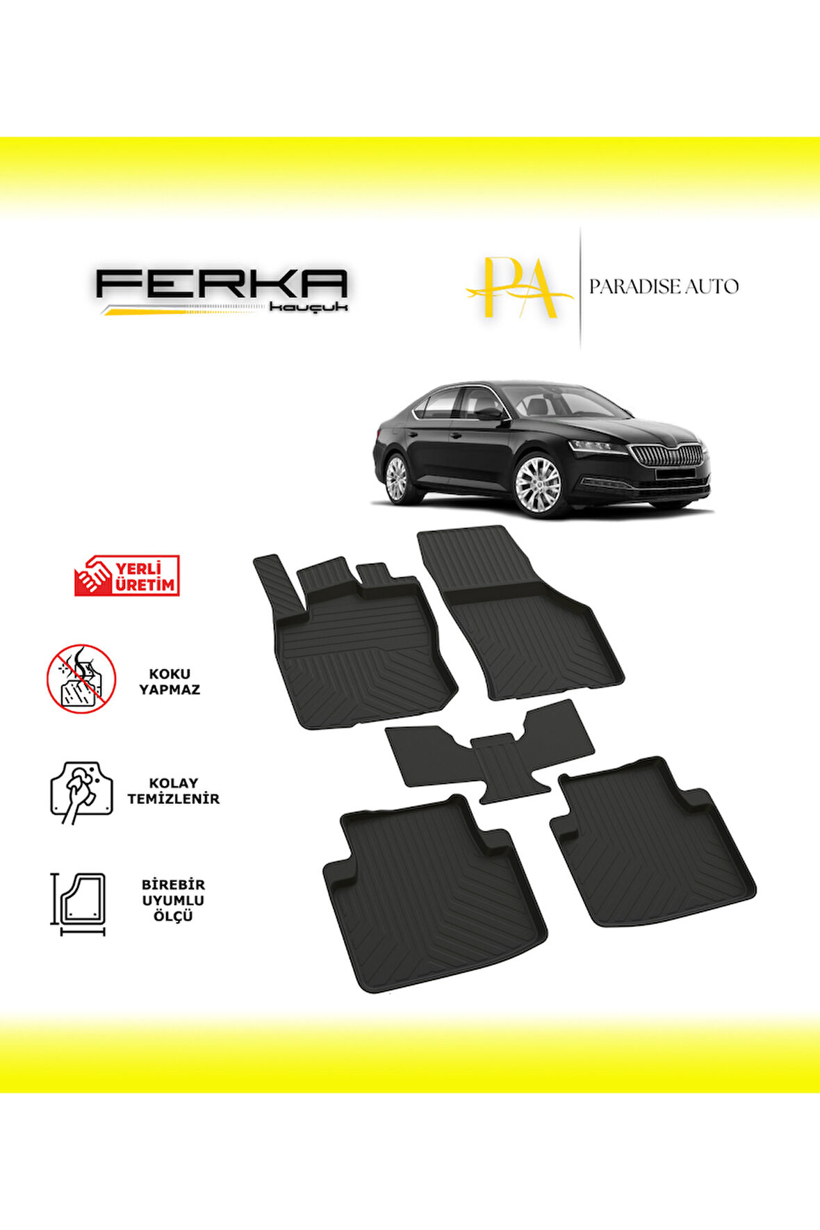 Skoda SuperB 4 2023 ve Üstü 4D Havuzlu Paspas