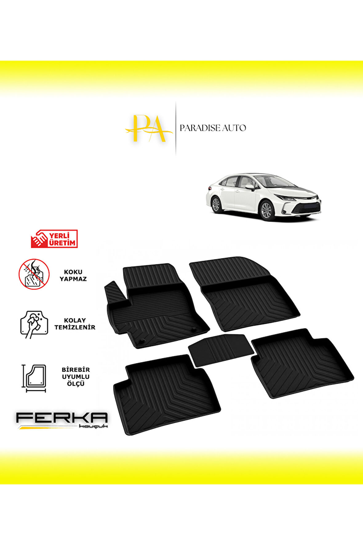 Toyota Corolla 12 2019 ve Üstü 4D Havuzlu Paspas