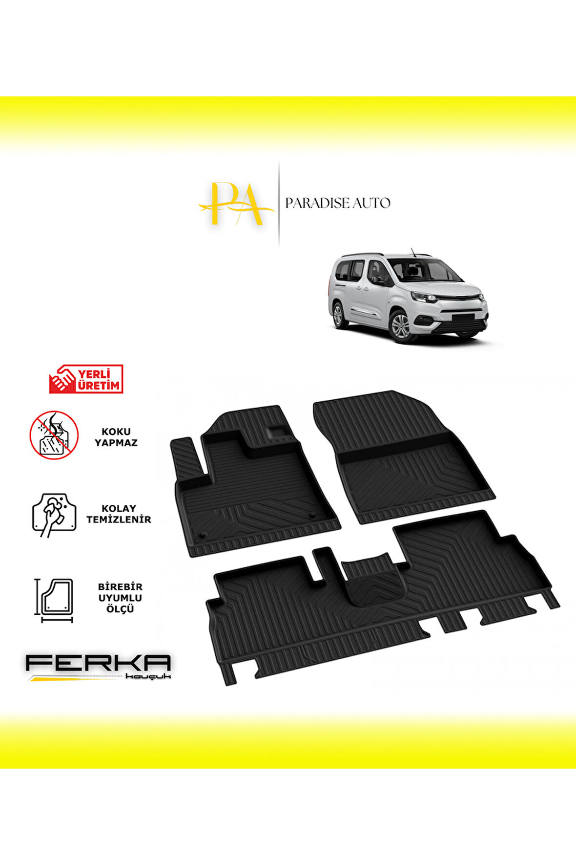 Toyota Proace City 2020 ve Üstü 4D Havuzlu Paspas