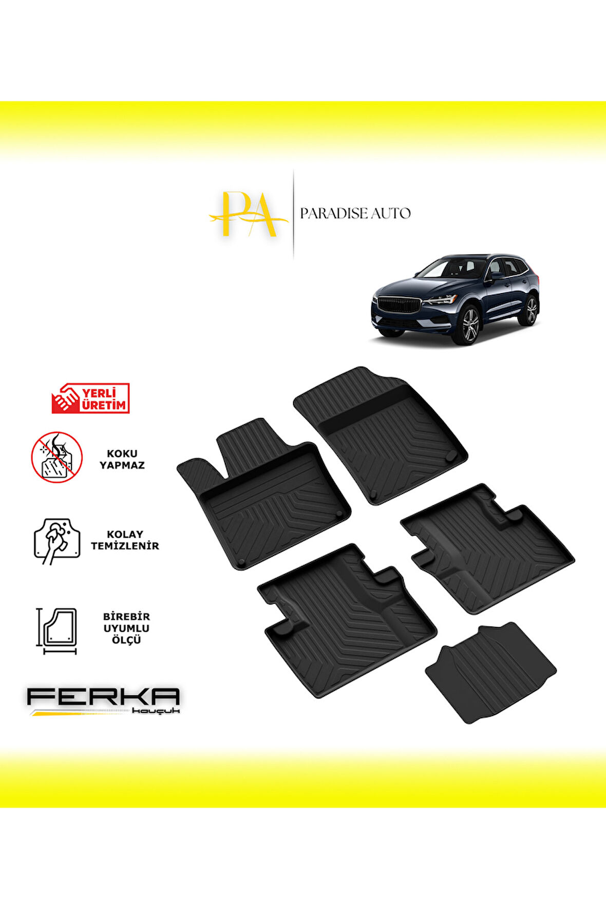 Volvo XC60  2 2017 ve Üstü 4D Havuzlu Paspas