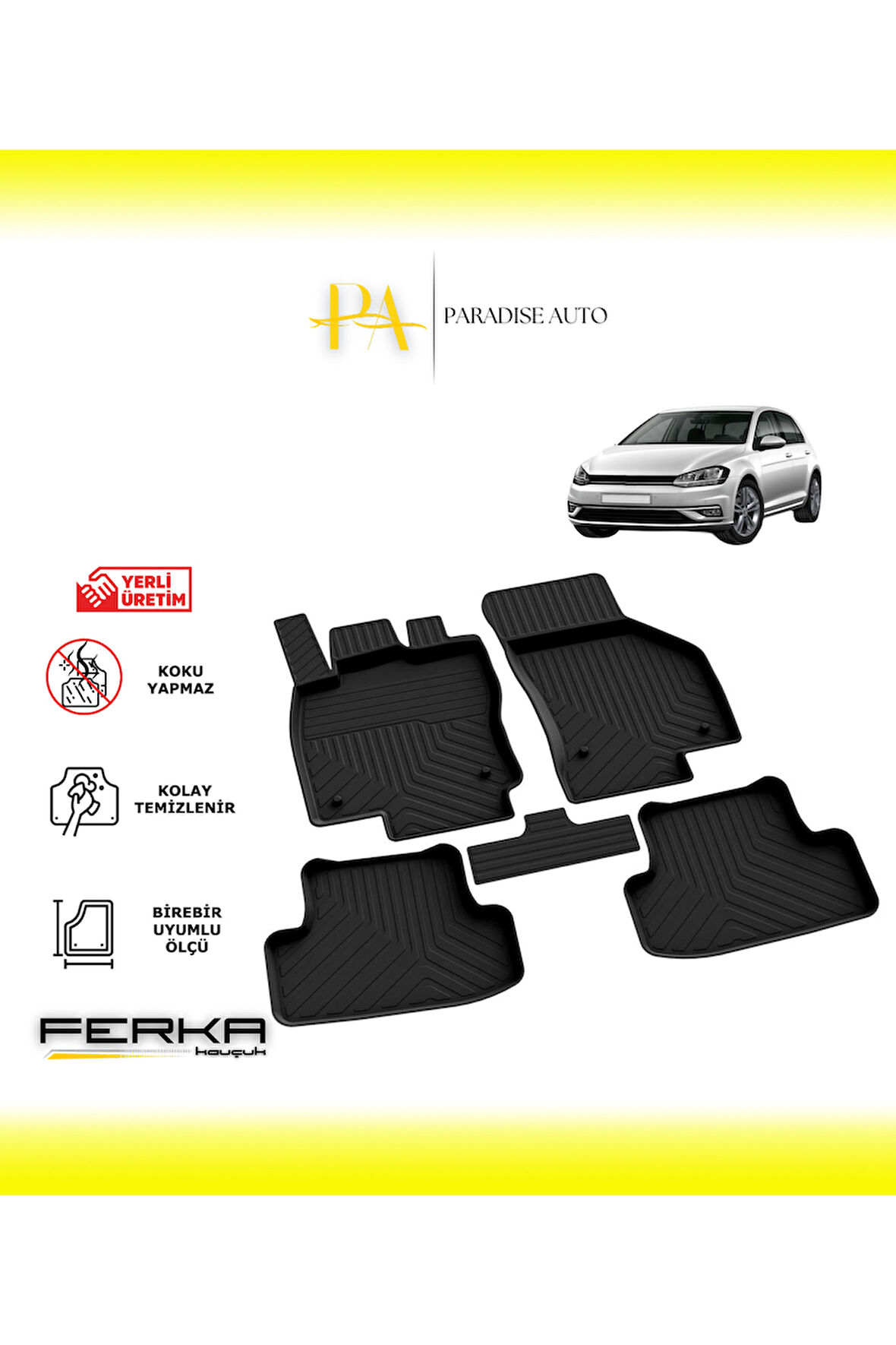 Volkswagen Golf 7 2012-2020 4D Havuzlu Paspas