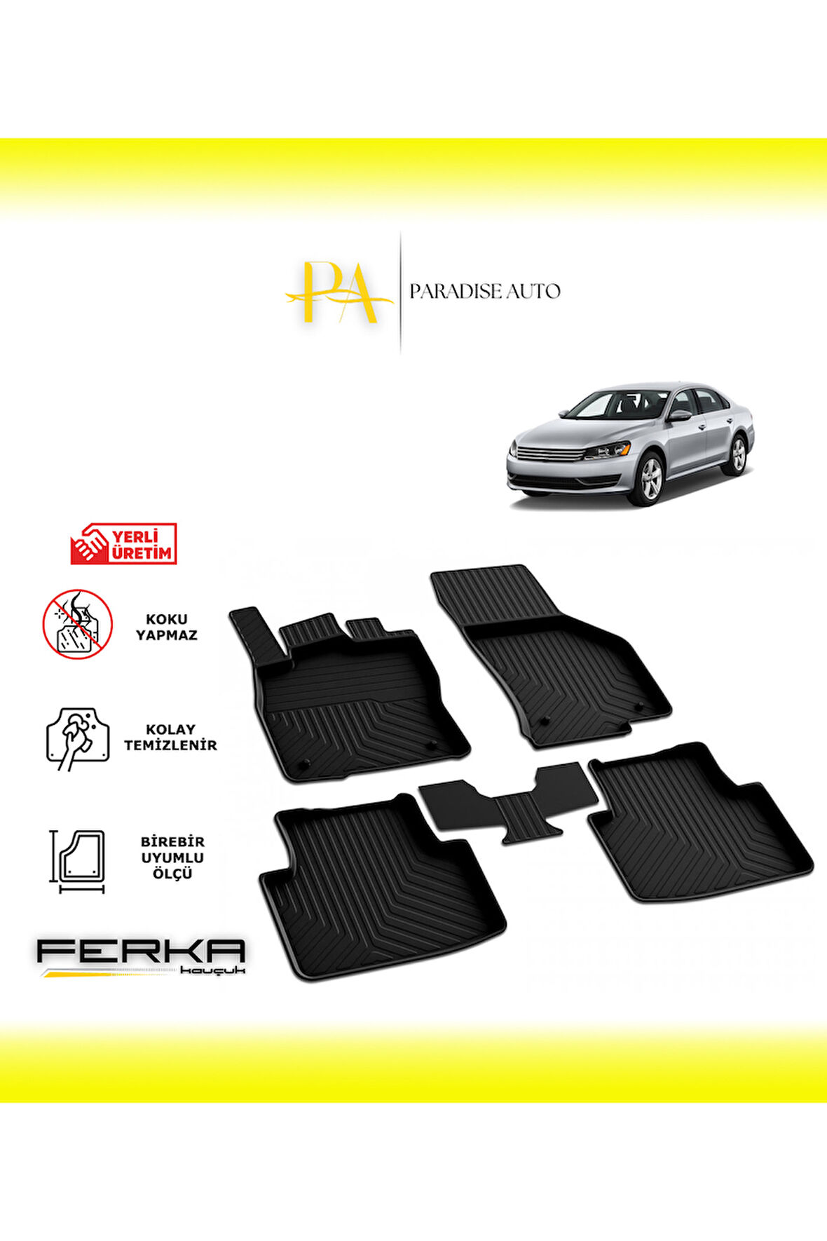 Volkswagen Passat B7 2010-2014 4D Havuzlu Paspas