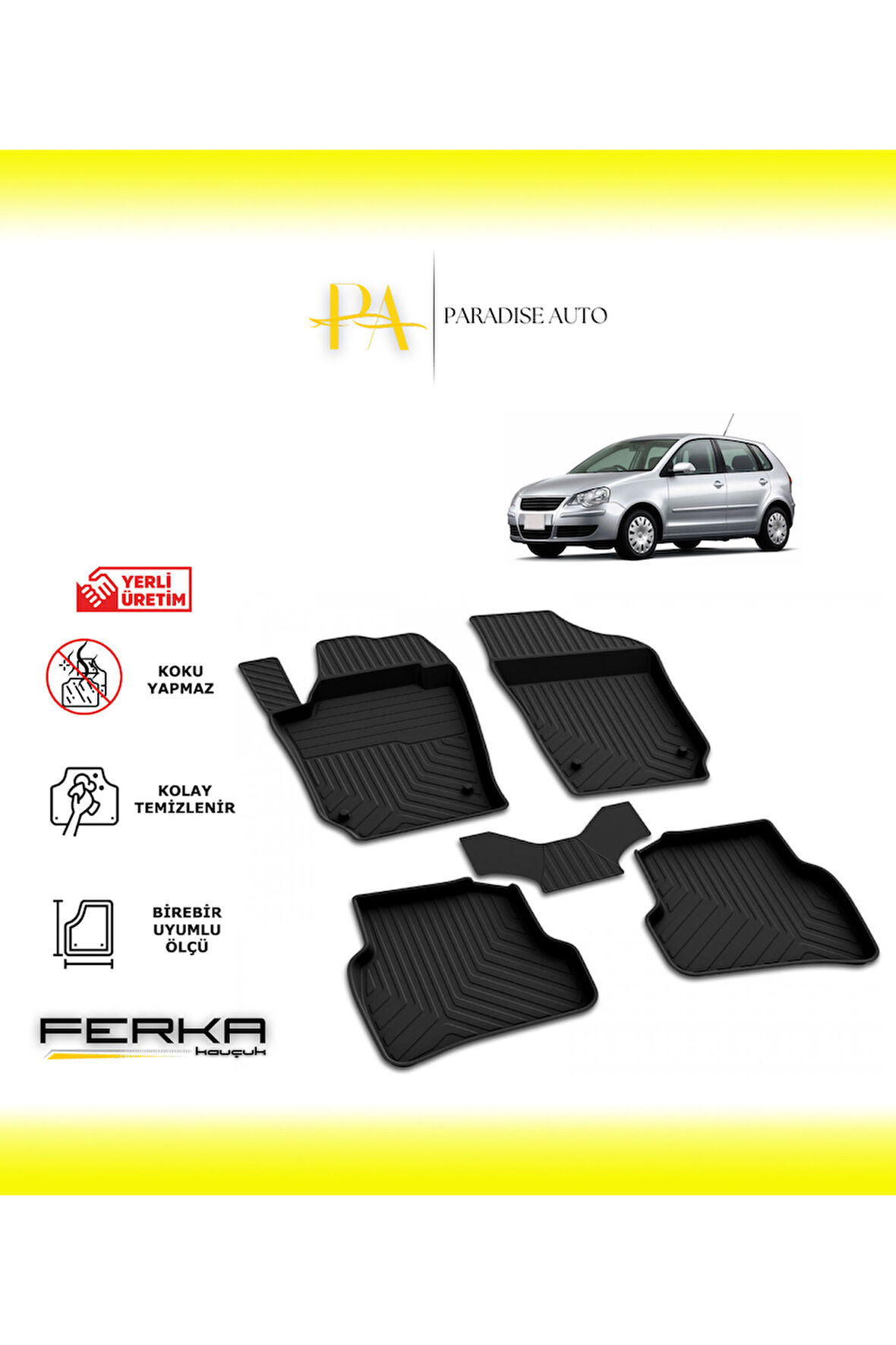 Volkswagen Polo HB 4.5 CC 2005-2009 4D Havuzlu Paspas