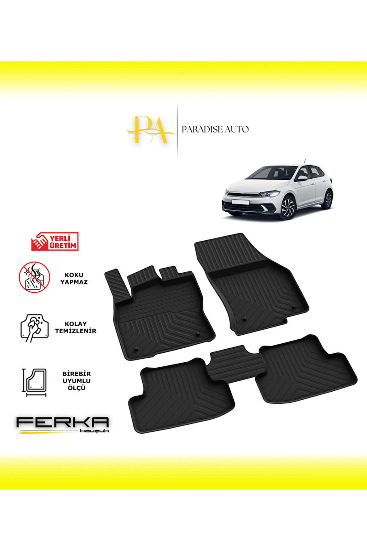 Volkswagen Polo 6.5 Makyajlı 2021 ve Üstü 4D Havuzlu Paspas