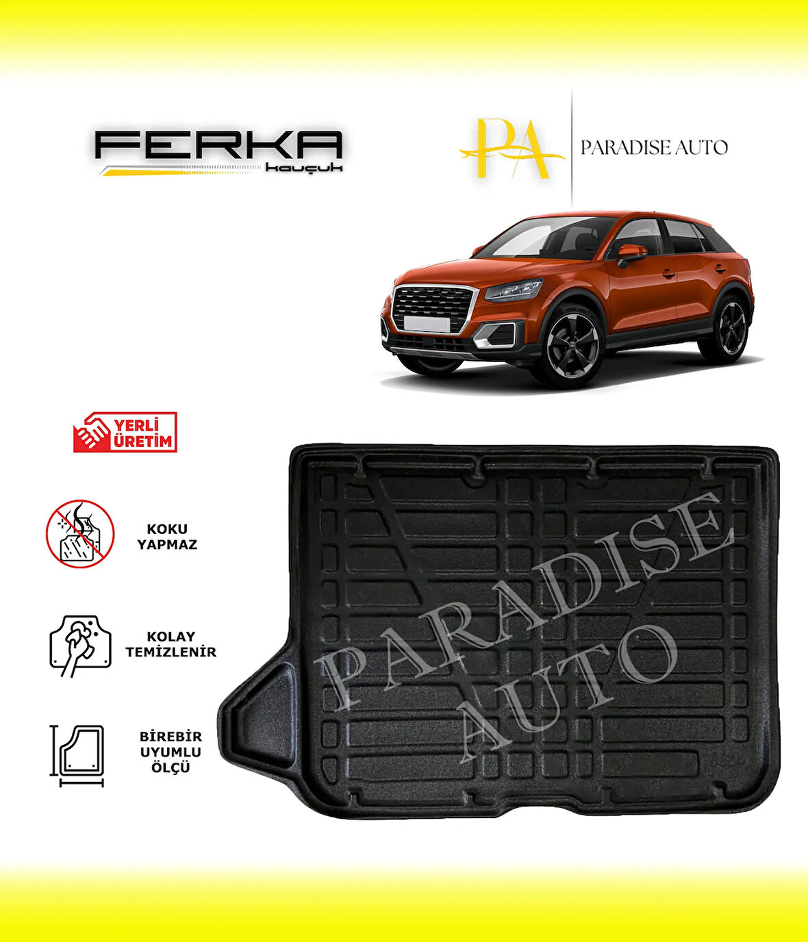 Audi Q2 SUV 4x4 Bagaj Tamir Kitli Cepsiz 2016 ve Üstü Bagaj Havuzu