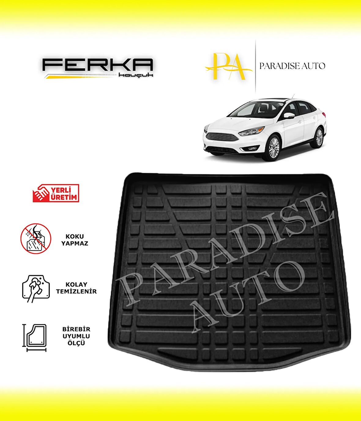 Ford Focus Sedan Kalın Stepne 2015-2018 Bagaj Havuzu
