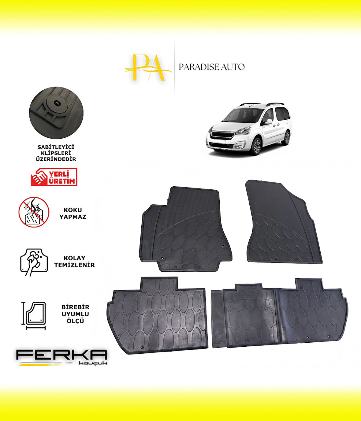 Peugeot Partner Tepee 2008-2019 Araca Özel Paspas