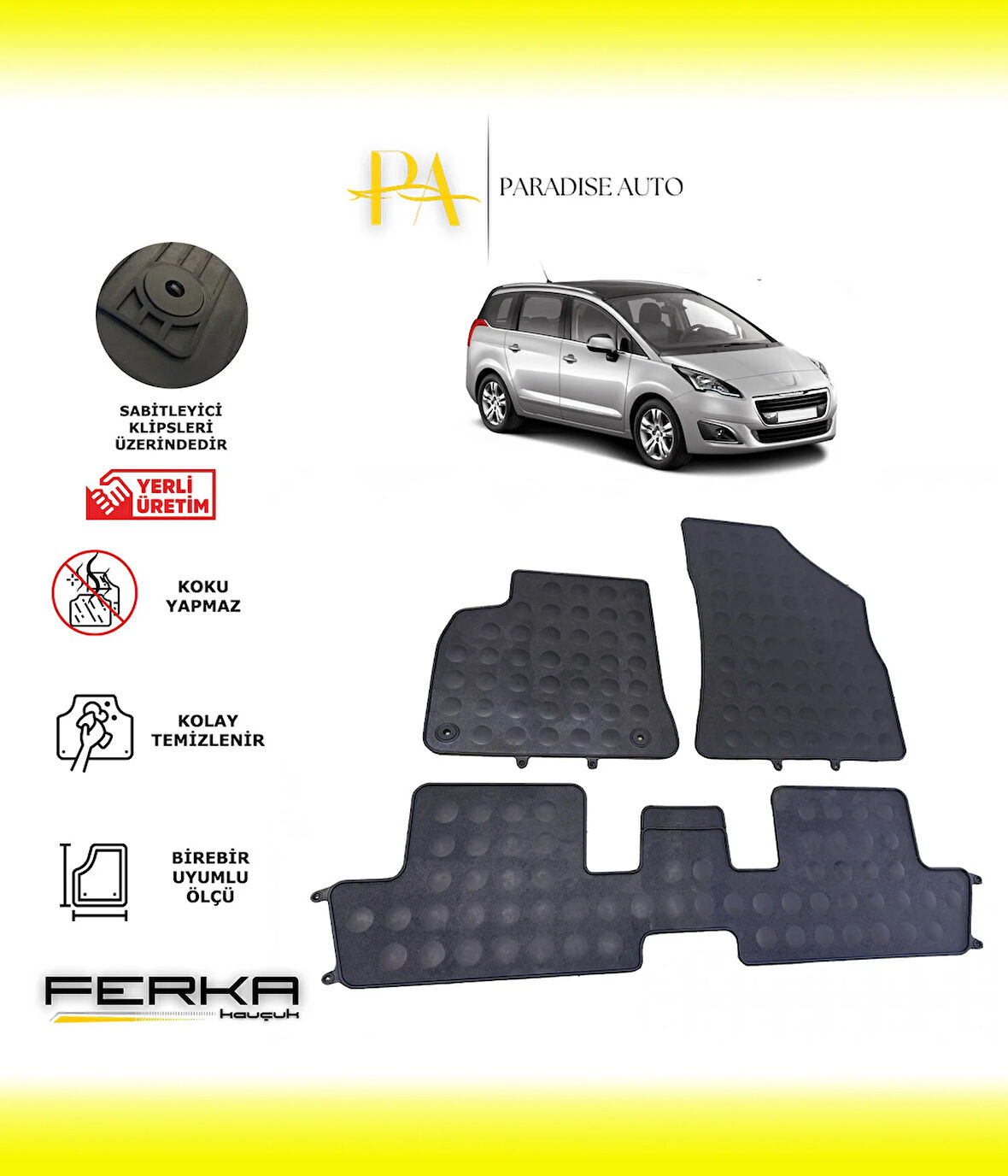 Peugeot 5008 2009-2016 Araca Özel Paspas