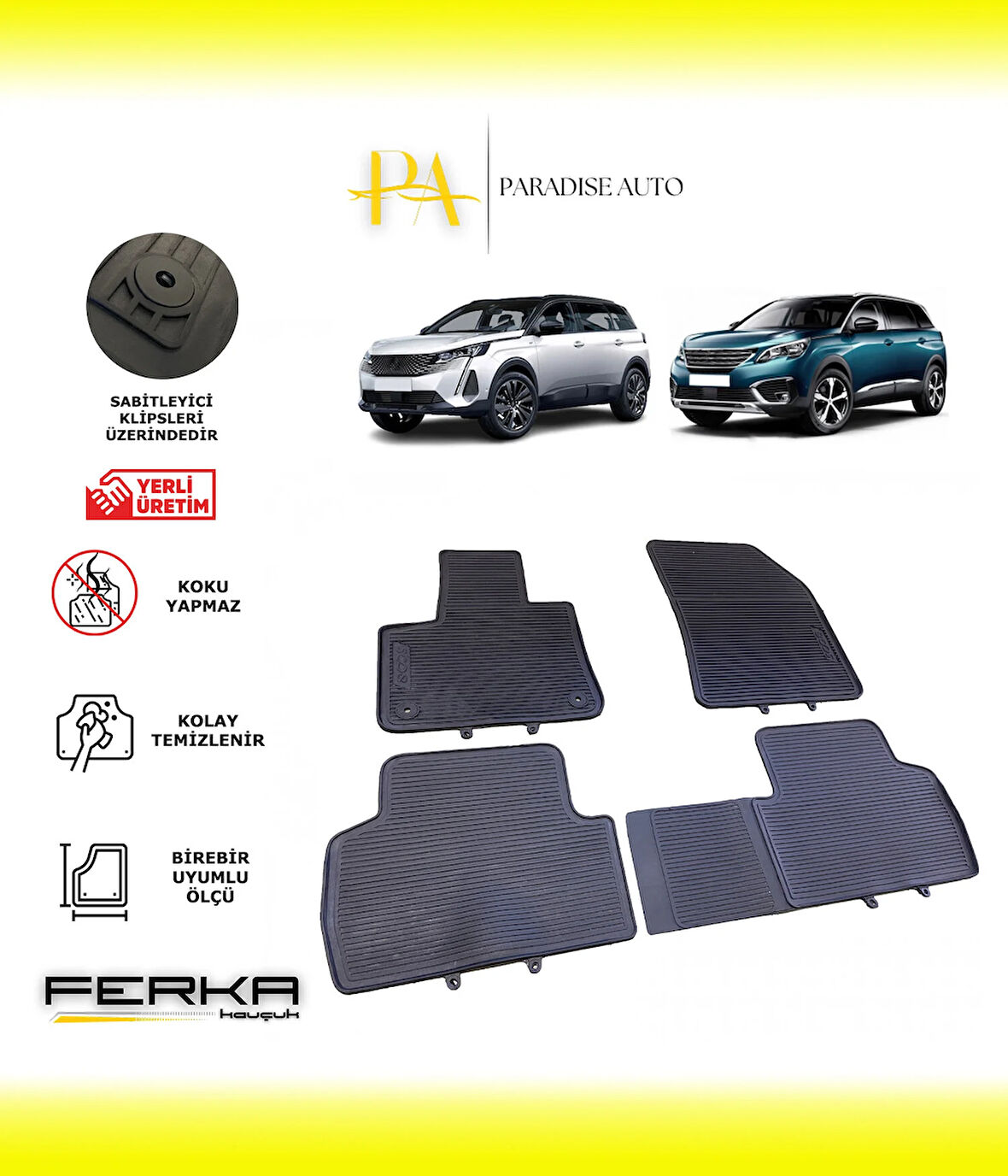 Peugeot 5008 2016 ve Üstü Araca Özel Paspas