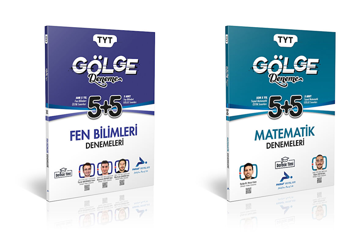 Paraf Derece Timi 2025 Tyt Matematik + Fen Bilimleri 5+5 Gölge Deneme Seti 2 Kitap
