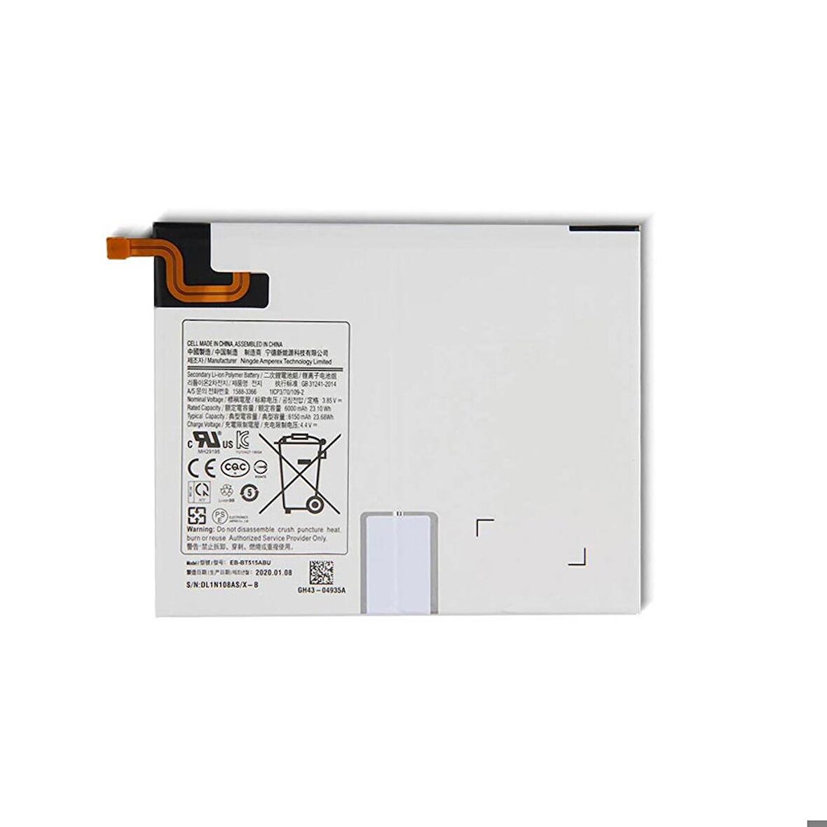 Samsung Galaxy Tab T510 İle Uyumlu Tablet Pil