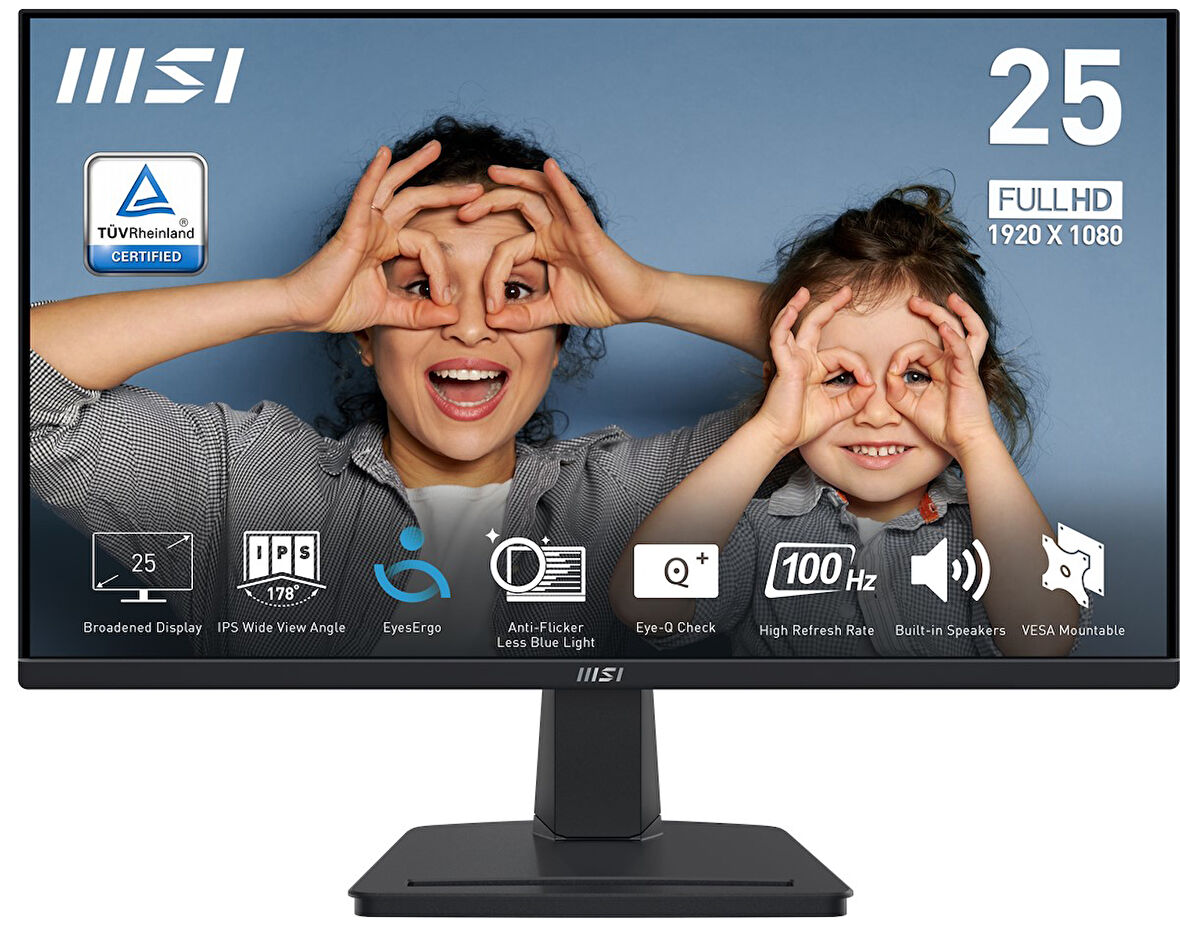 MSI 24.5 PRO MP251 1920x1080 (FHD) 16:9 FLAT IPS 100HZ 1MS ADAPTIVE-SYNC MONITOR