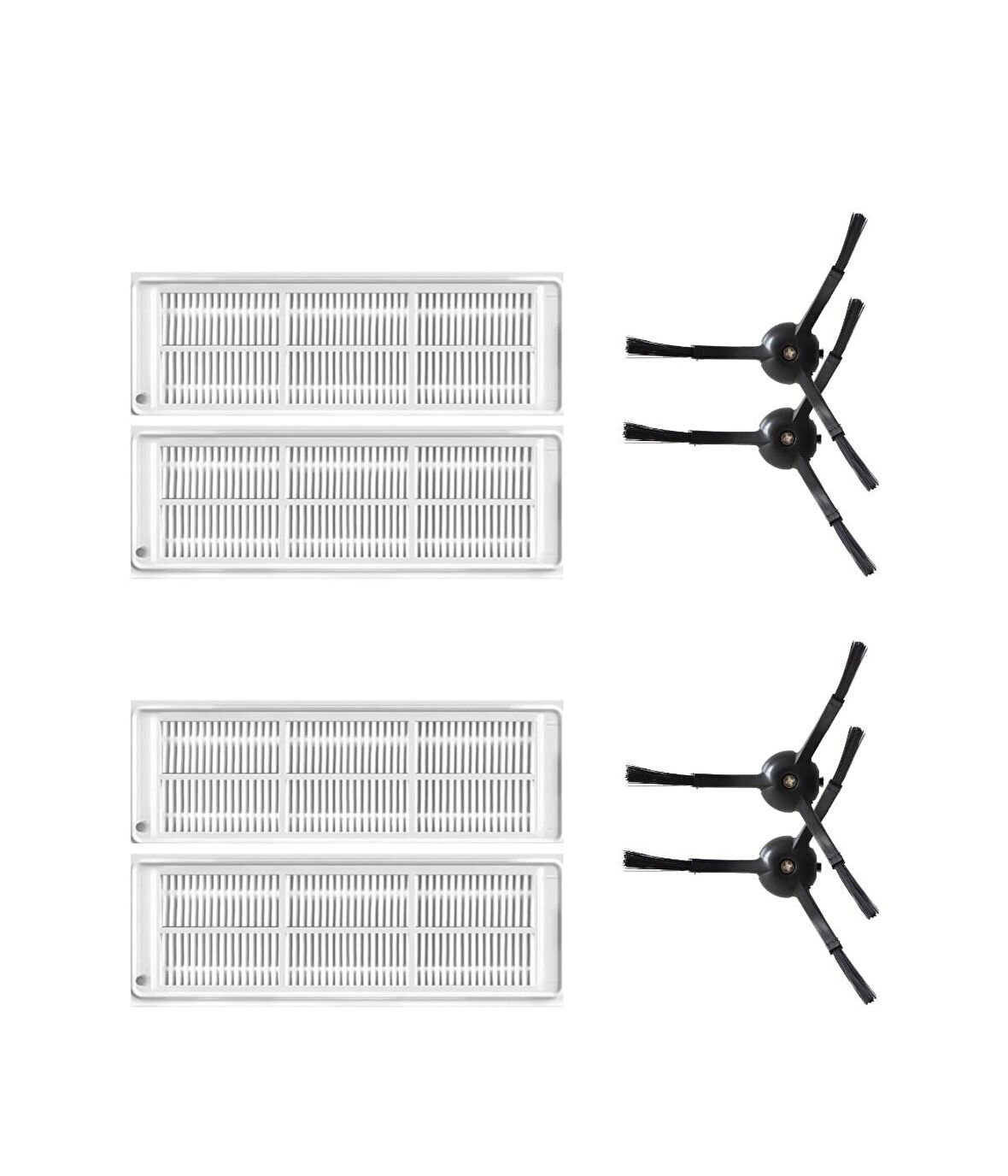 Xiaomi Mop 2 Pro (Siyah) MJST1SHW Uyumlu Yedek Hepa Filtre Yan Fırça-8 Parça