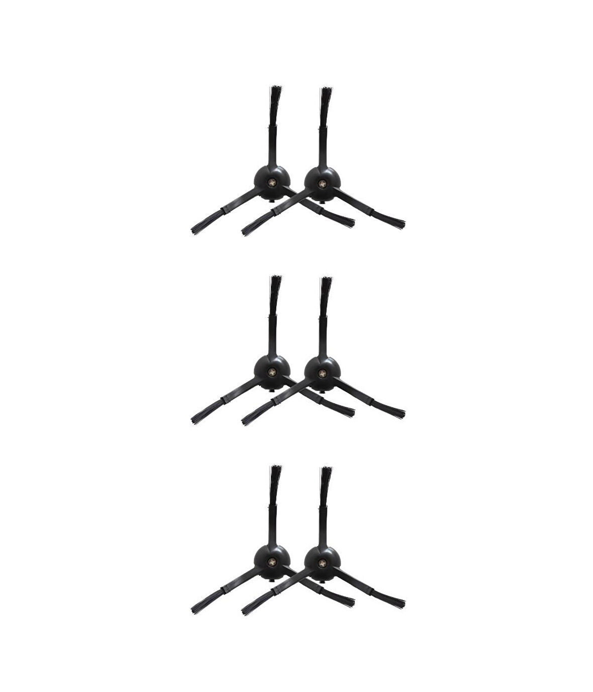 Xiaomi Mop 2 Pro (Siyah) Uyumlu Yedek Yan Fırça-6 Parça