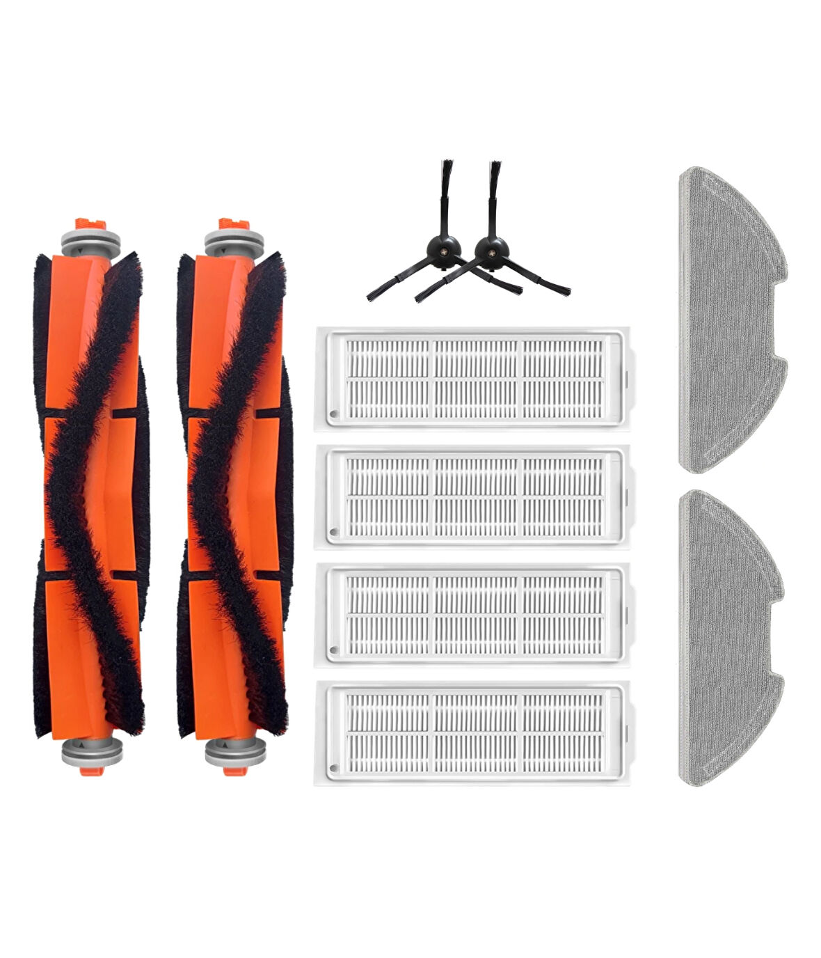Xiaomi Mop 2 Pro (Siyah) MJST1SHW Uyumlu Yedek Fırça Filtre Mop Seti-10 Parça