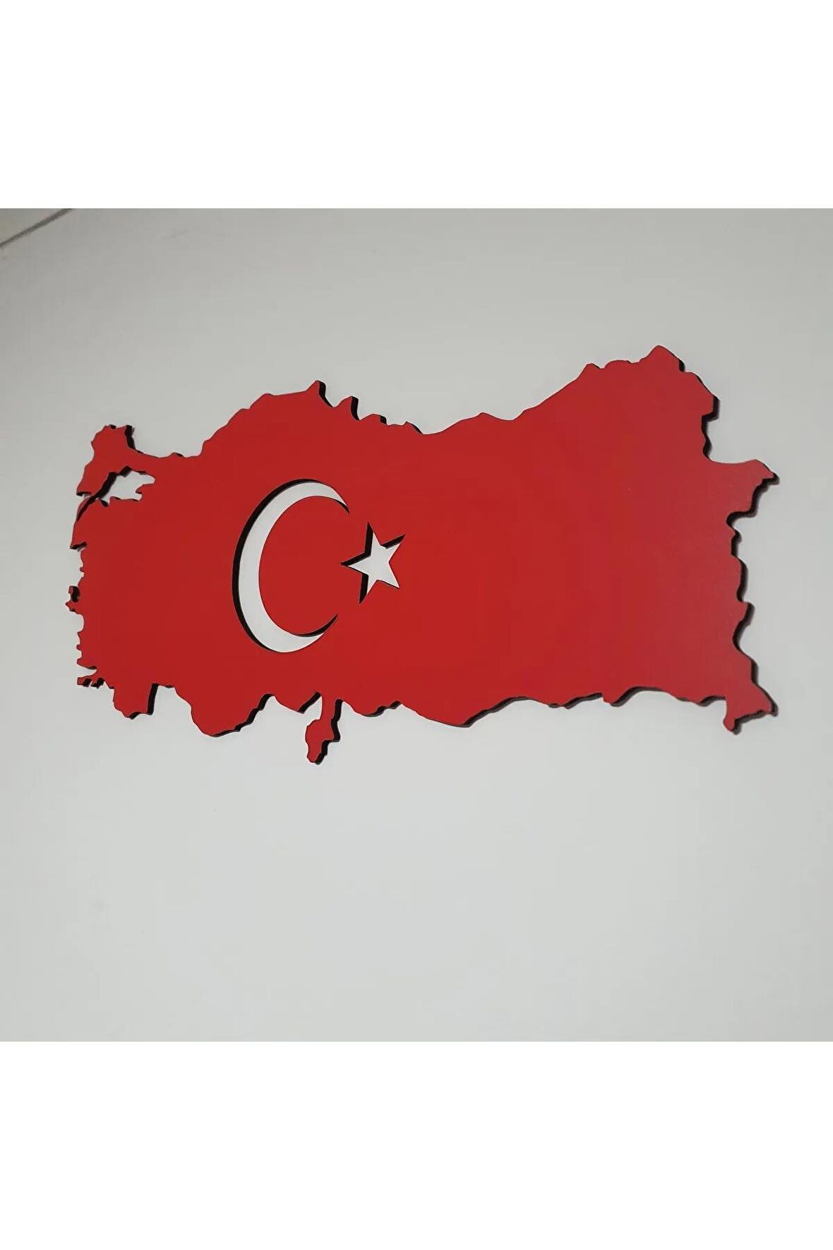 Türkiye Haritası Ahşap Ay Yıldız Deokrasyon