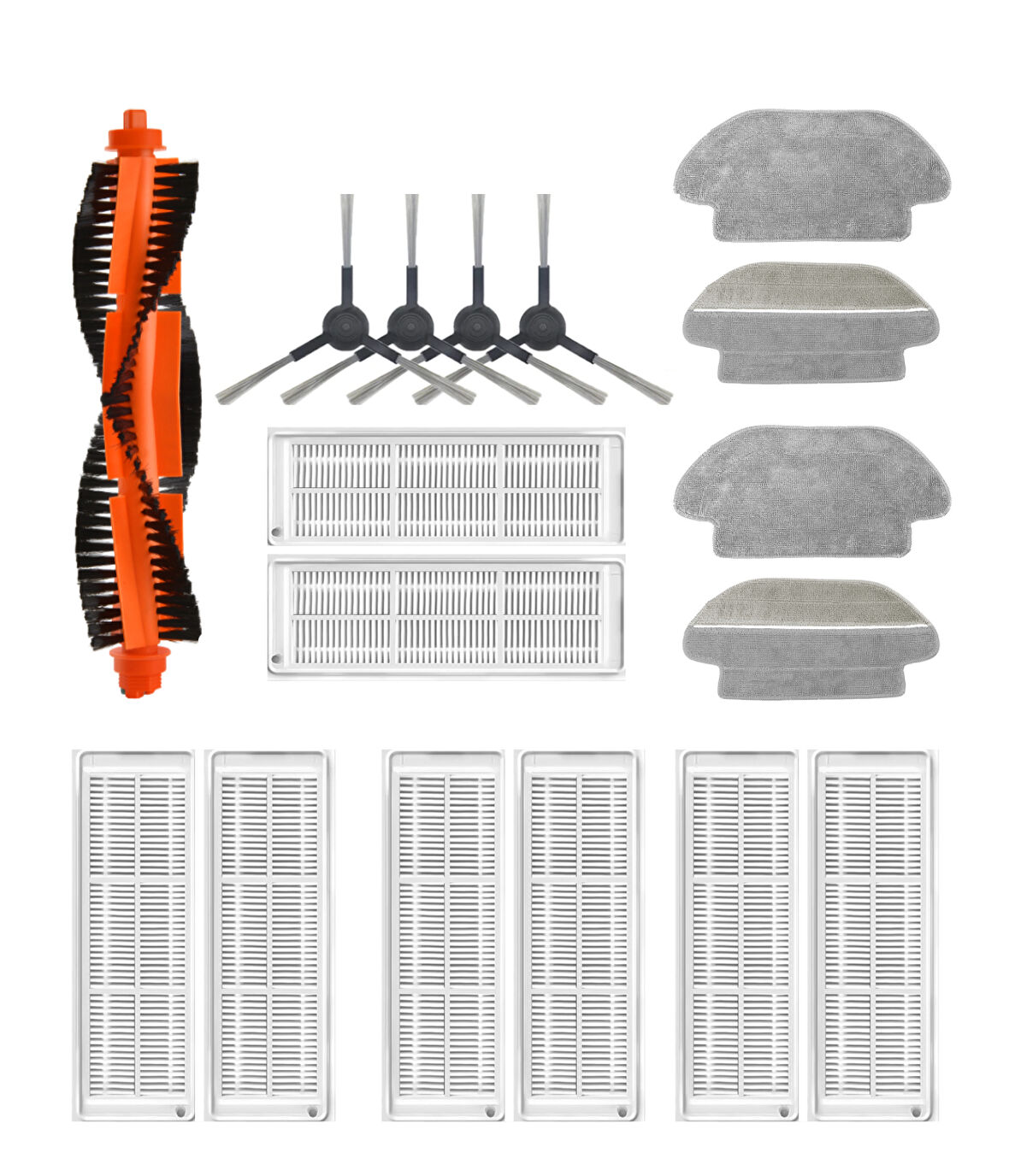 Xiaomi Mop Pro STYJ02YM (Siyah) Uyumlu Yedek Fırça Hepa Filtre Mop Seti-17 Parça