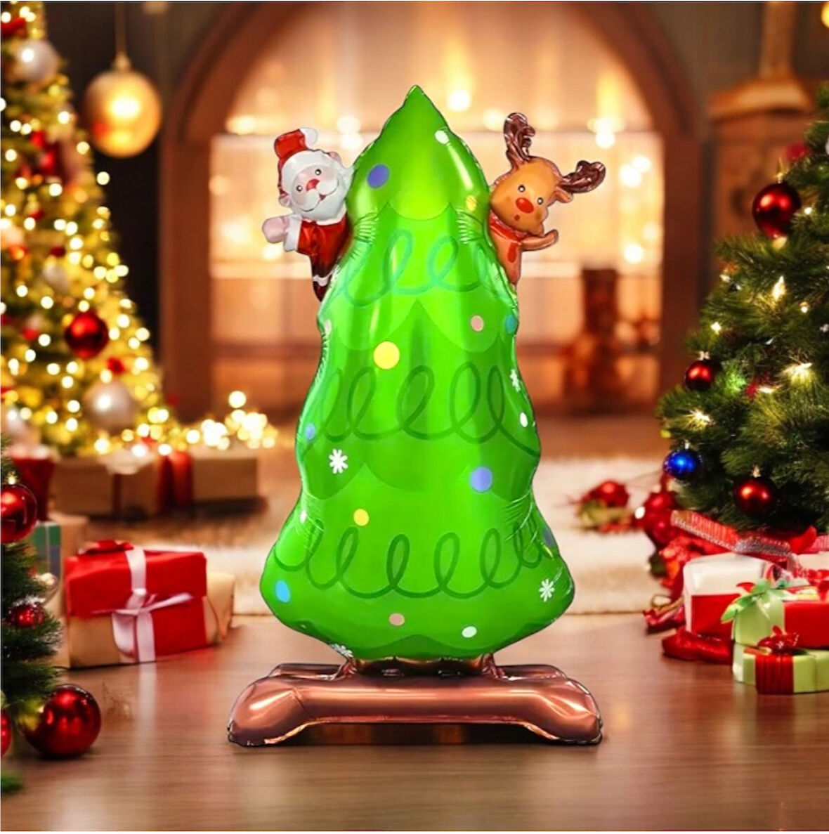 Ayaklı Küçük Çam Ağacı Folyo Balon