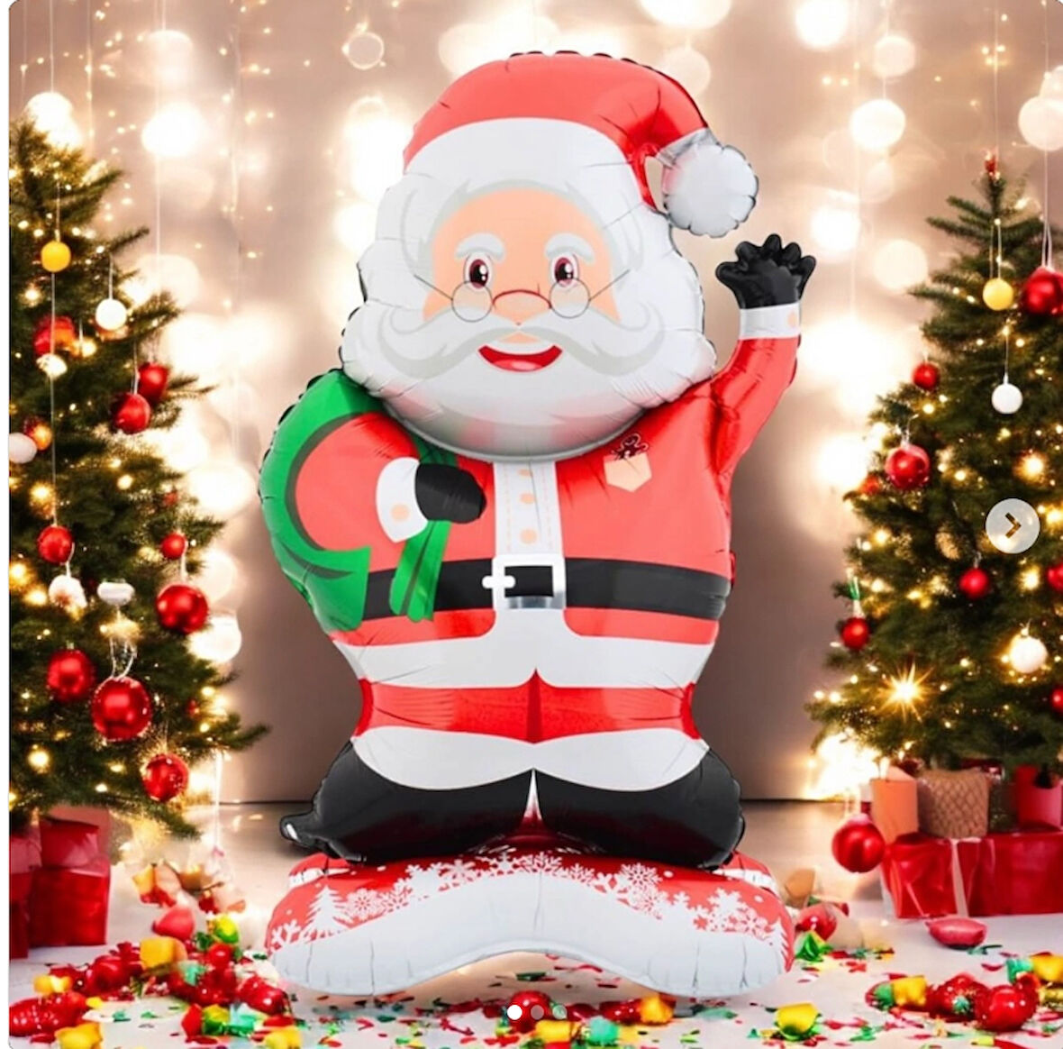 Ayaklı Gözlüklü Noel Baba Folyo Balon