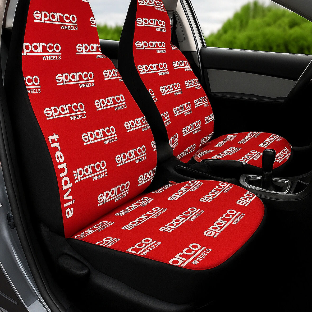 Sparco Logolu Kırmızı Oto Koltuk Kılıfı | Araba İçi Spor Stil Takımı