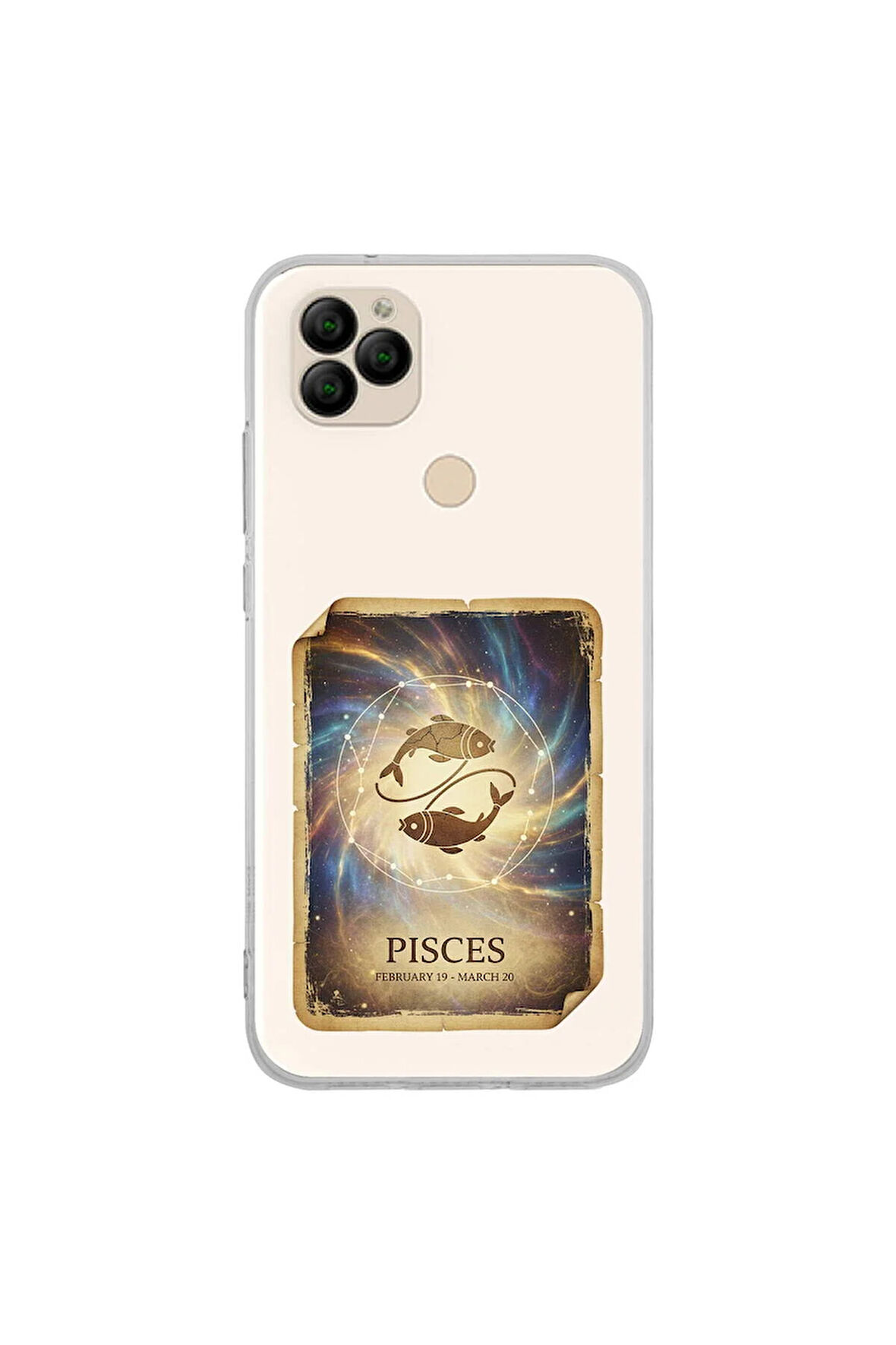 General Mobile GM 22S ile Uyumlu Burç Kartları Balık Tasarımlı Şeffaf Silikon Kılıf