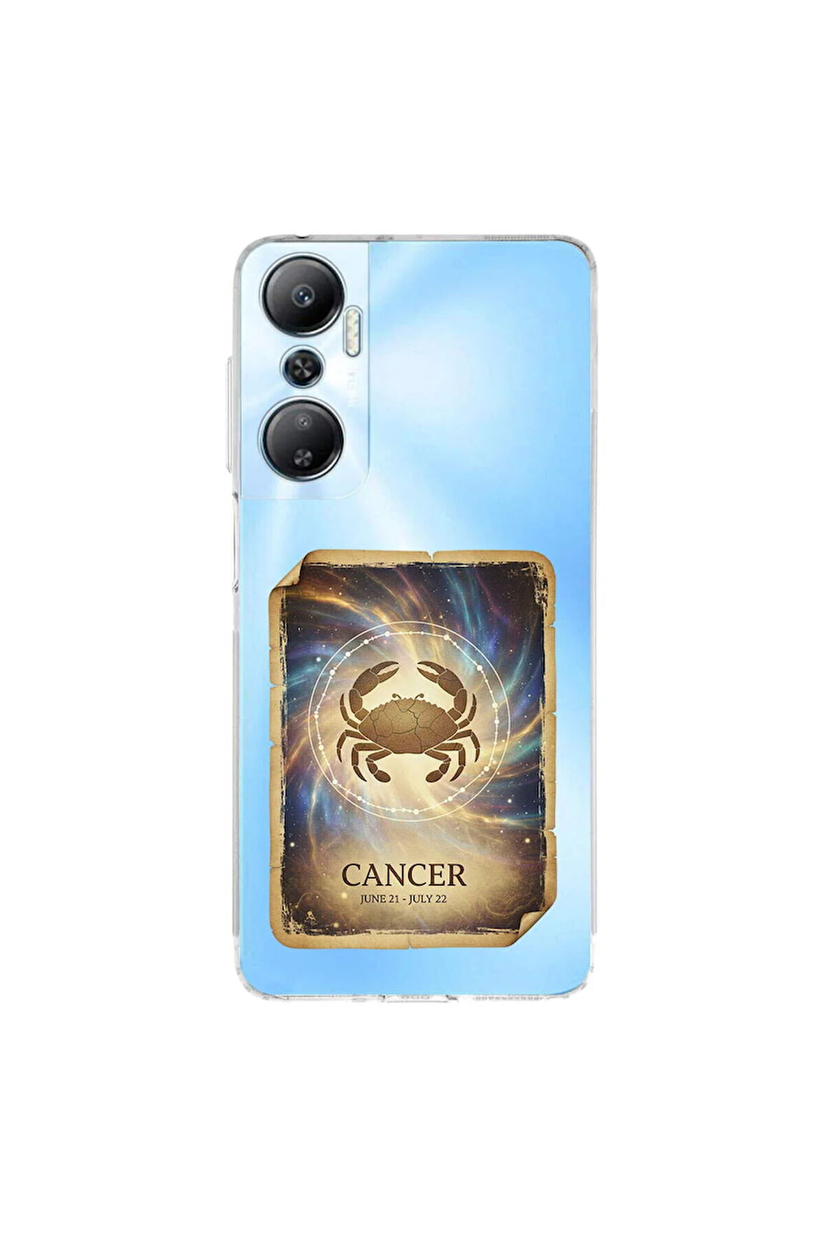 Infinix Hot 20 ile Uyumlu Burç Kartları Yangeç Tasarımlı Şeffaf Silikon Kılıf