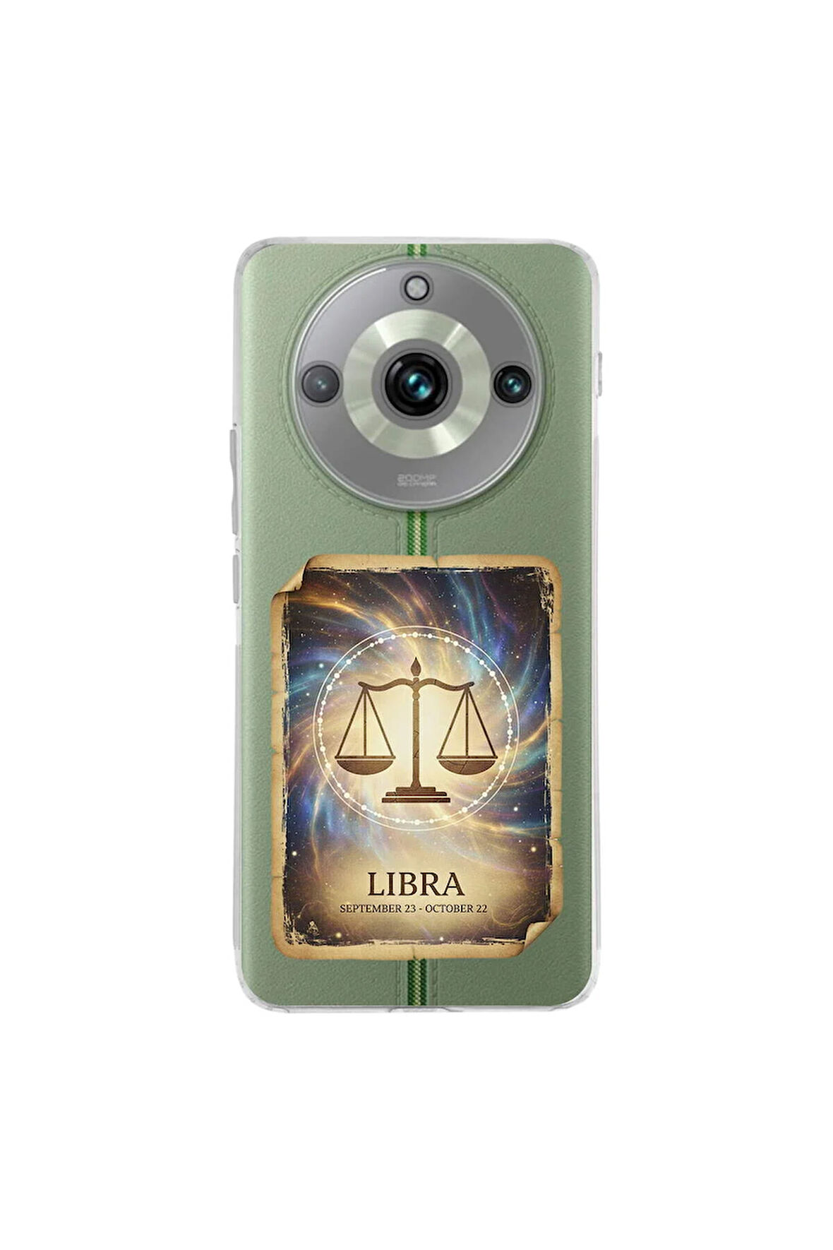 Realme 11 Pro Plus ile Uyumlu Burç Kartları Terazi Tasarımlı Şeffaf Silikon Kılıf