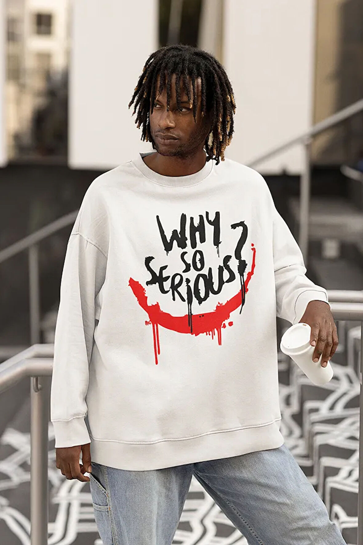 Why So Serious ? Yazılı Unisex Oversize Joker Dc Karakter Sweatshirt