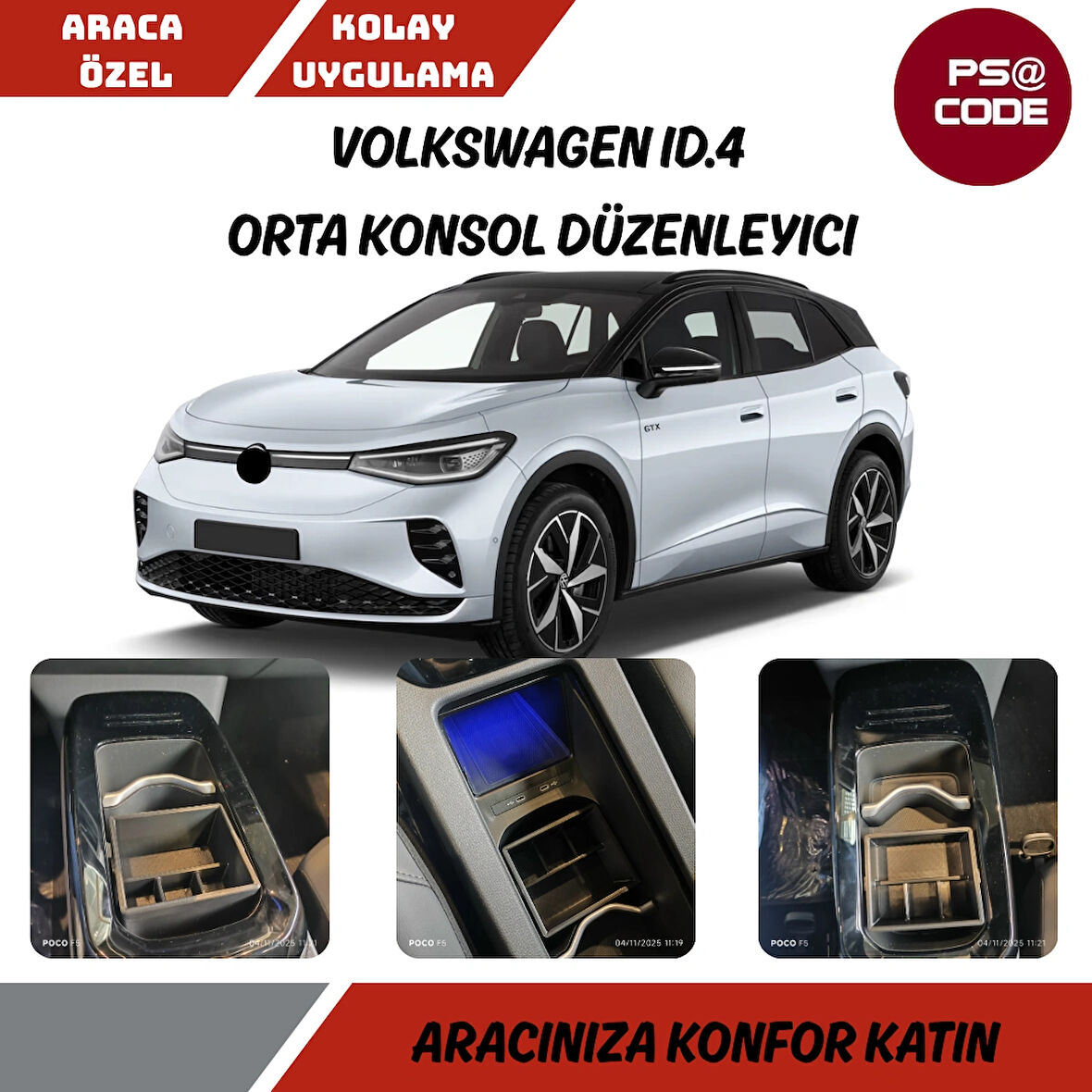 volkswagen ID.4   orta konsol düzenleyici
