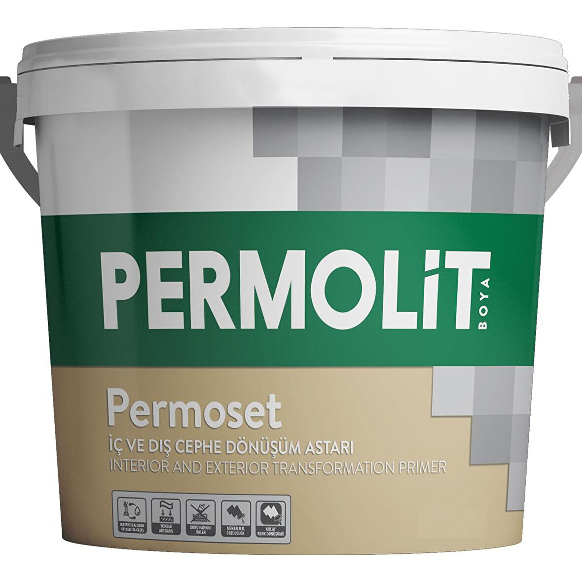 Permolit Permoset Su Bazlı İç ve Dış Cephe Dönüşüm Astar - BEYAZ - 3.5 Kg.