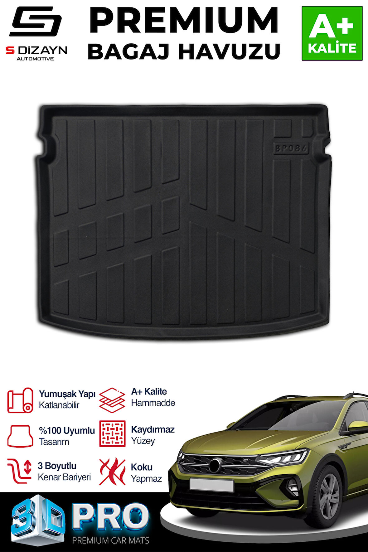 S-Dizayn VW Taigo 3D Pro Bagaj Havuzu 2020 Üzeri A+ Kalite