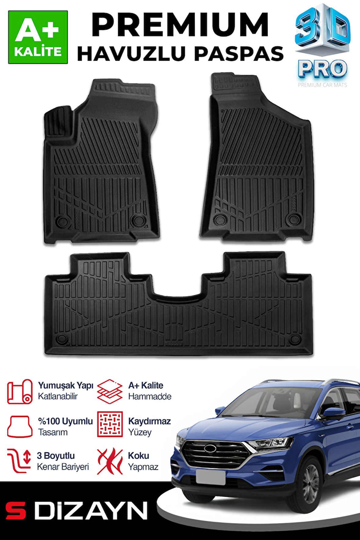 S-Dizayn SWM G01 3D Pro Havuzlu Paspas 2024 Üzeri A+ Kalite