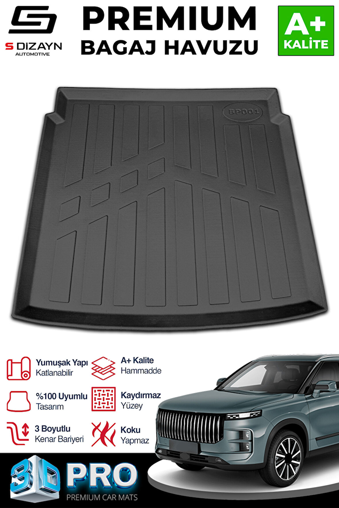 S-Dizayn Jaecoo J7 4x2 3D Pro Bagaj Havuzu 2024 Üzeri A+ Kalite