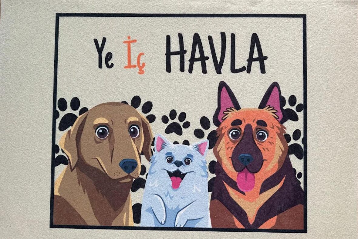 Hayvan Karikatürlü Yeni Nesil Paspas - Ye İç Havla