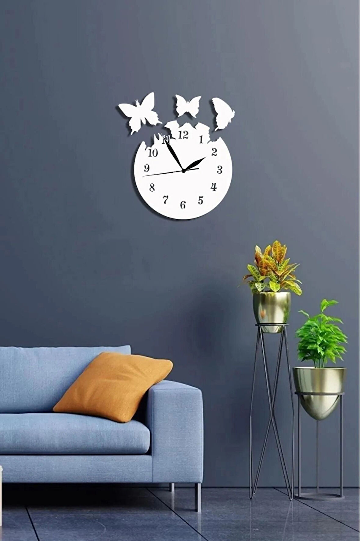 KELEBEK TASARIMLI DEKOR DUVAR SAAT