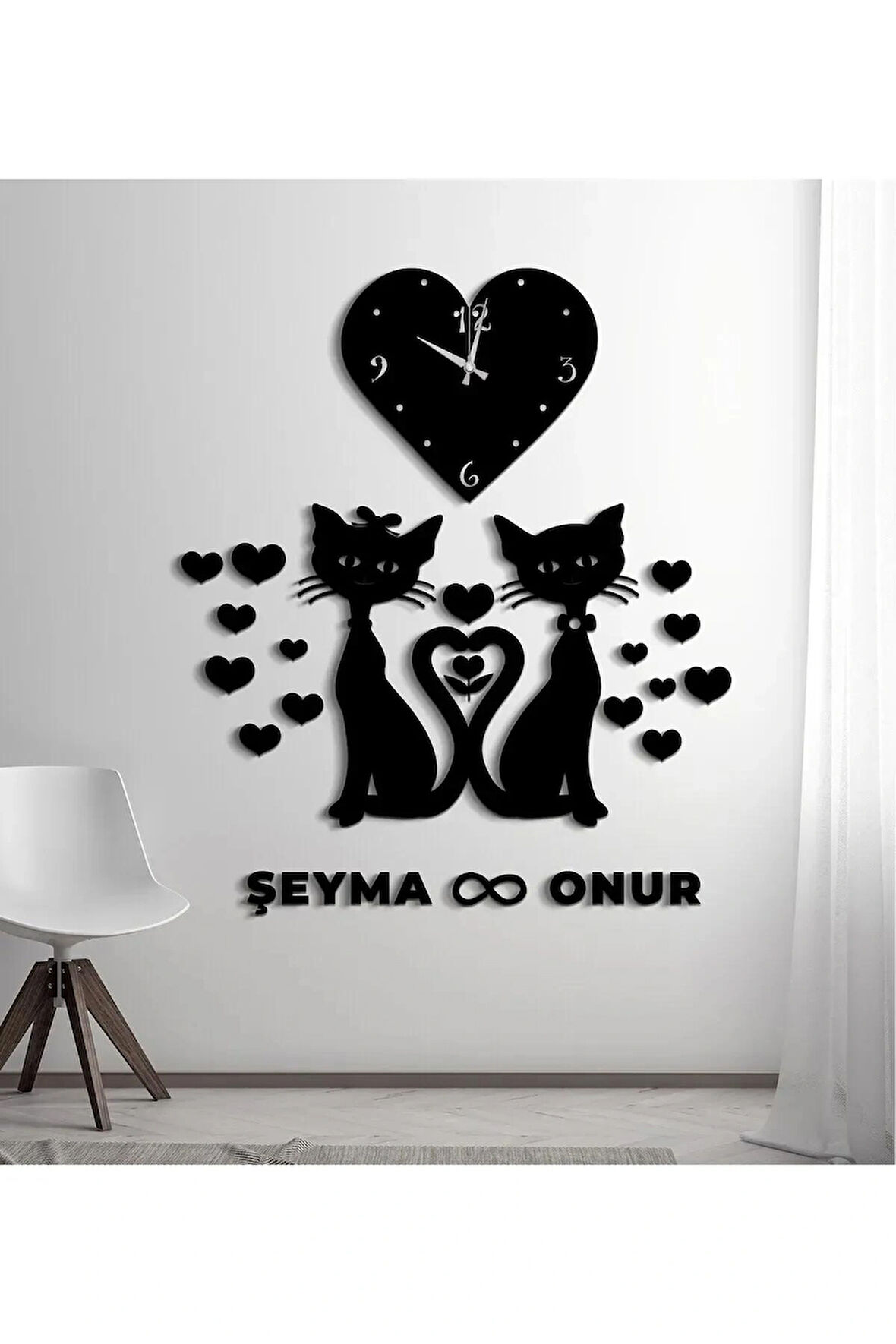  Kişiye Özel Dekoratif Modern Duvar Saat-isim bildirin