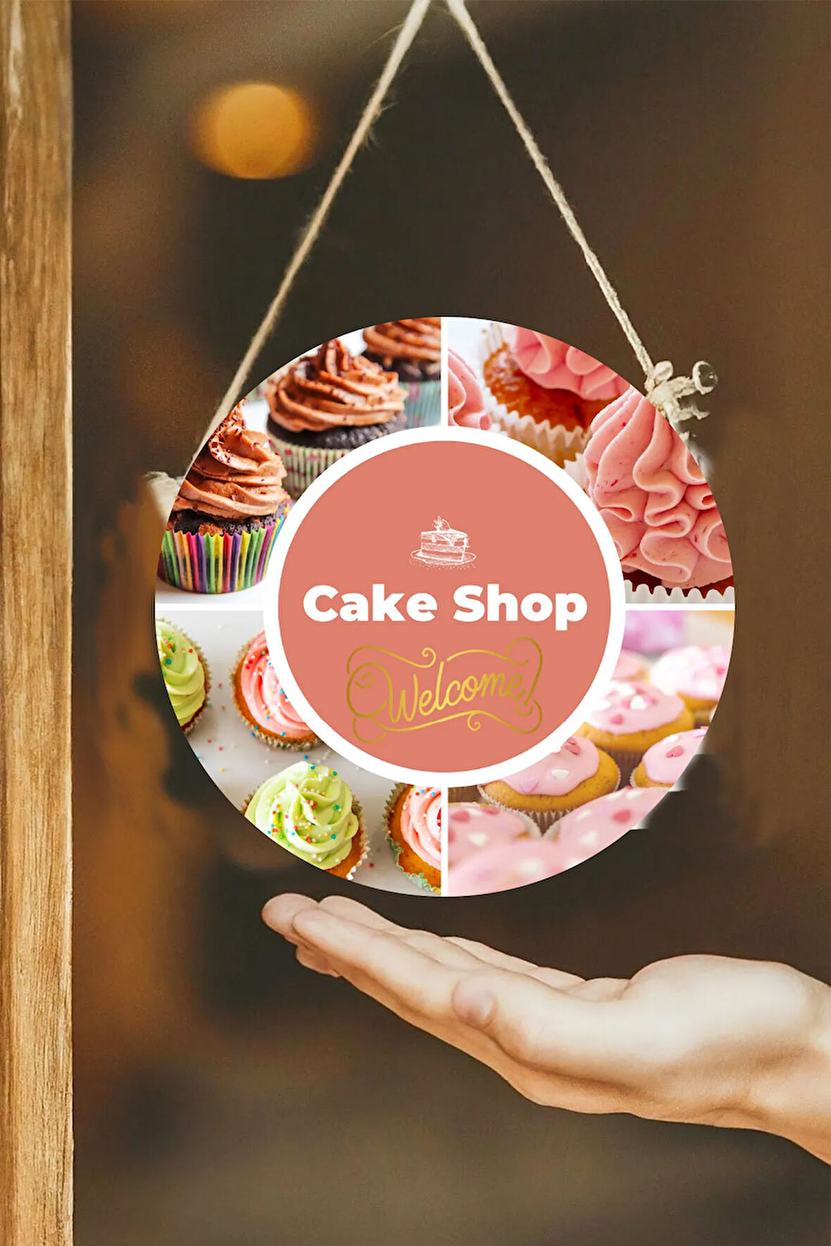 Pastane Salonu Duvar, Kapı, Tek Taraflı Askılı Pano Karşılama Tabelası, Pasta Dükkanı Süsü